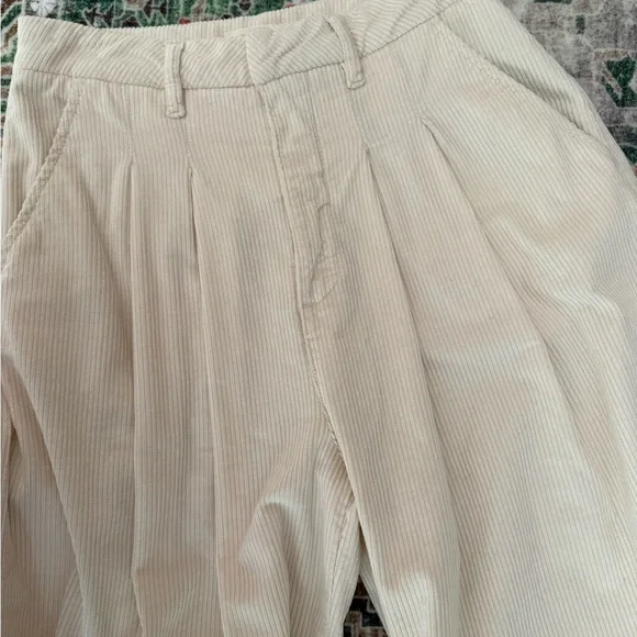Anthropologie Maeve Cream Wide-Leg Avery Trouser Corduroy Tall - Picture 7 of 11